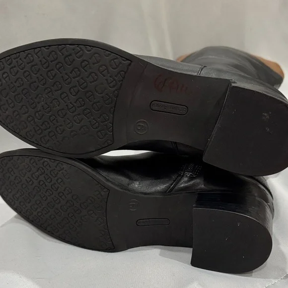 Etienne Aigner Two-Tone Leather Knee High Boots - Size 9 - Picture 6 of 6